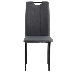 Esszimmerstuhl APOLLO Im 4er Set In Grau/schwarz Mit Stoffbezug -Berühmt Möbel 12275 2 N