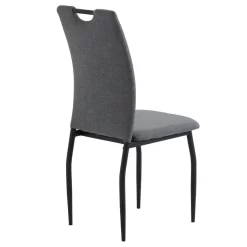 Esszimmerstuhl APOLLO Im 4er Set In Grau/schwarz Mit Stoffbezug -Berühmt Möbel 12275 3 N