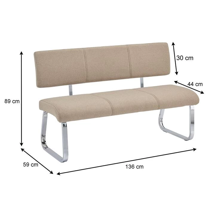 Esszimmerbank VILAS Stoffbezug In Beige 6 Esszimmerbank VILAS Stoffbezug In Beige – Bild 6