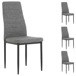 Esszimmerstuhl NATHALIE Im 4er Set In Grau Mit Stoffbezug