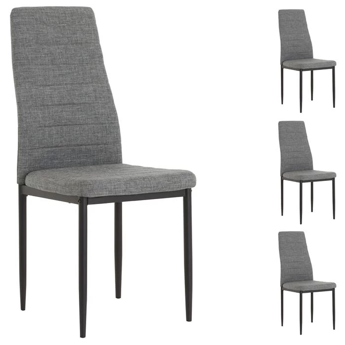 Esszimmerstuhl NATHALIE Im 4er Set In Grau Mit Stoffbezug 1 Esszimmerstuhl NATHALIE Im 4er Set In Grau Mit Stoffbezug