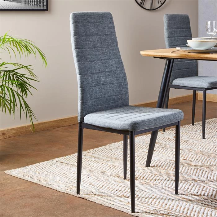 Esszimmerstuhl NATHALIE Im 4er Set In Grau Mit Stoffbezug 3 Esszimmerstuhl NATHALIE Im 4er Set In Grau Mit Stoffbezug – Bild 3