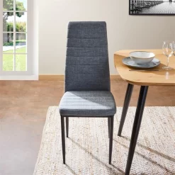 Esszimmerstuhl NATHALIE Im 4er Set In Grau Mit Stoffbezug 11 Esszimmerstuhl NATHALIE Im 4er Set In Grau Mit Stoffbezug -Berühmt Möbel 12556 A0 3N