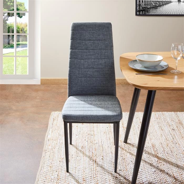 Esszimmerstuhl NATHALIE Im 4er Set In Grau Mit Stoffbezug 6 Esszimmerstuhl NATHALIE Im 4er Set In Grau Mit Stoffbezug – Bild 6