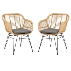 Gartenstuhl PARAMO Aus Polyrattan Mit Sitzkissen Im 2er Set