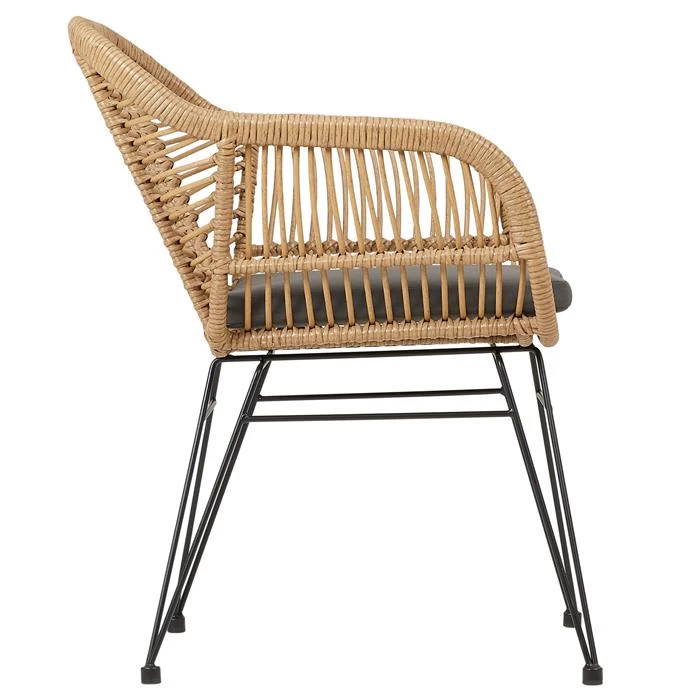 Gartenstuhl PARAMO Aus Polyrattan Mit Sitzkissen Im 2er Set 3 Gartenstuhl PARAMO Aus Polyrattan Mit Sitzkissen Im 2er Set – Bild 3