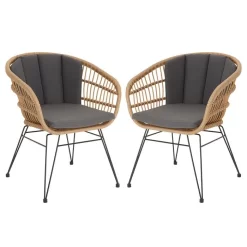 Esszimmerstuhl Gartenstuhl COSTA Im 2er Pack Mit Rattan