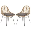 Esszimmerstuhl Gartenstuhl LOBOS Im 2er Set Aus Flechtrattan