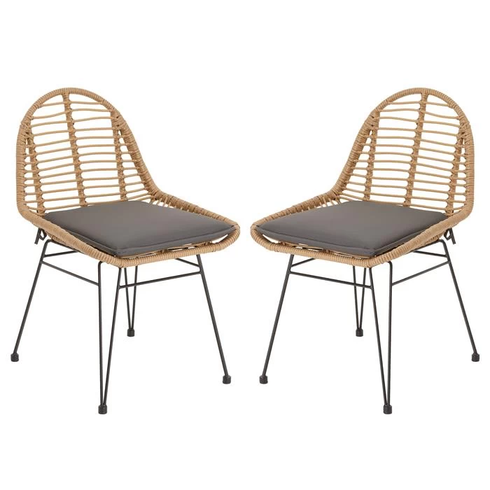 Esszimmerstuhl Gartenstuhl LOBOS Im 2er Set Aus Flechtrattan 1 Esszimmerstuhl Gartenstuhl LOBOS Im 2er Set Aus Flechtrattan