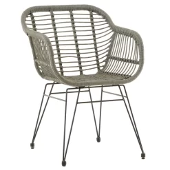 Gartenstuhl PARAMO 2er Set, Polyrattan Geflecht In Grau -Berühmt Möbel 12670 2