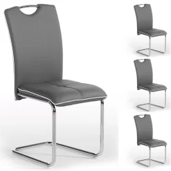 Schwingstuhl ELEONORA Im 4er Set In Grau