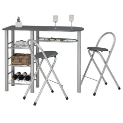 Bartisch STYLE Mit 2 Stühlen In Grau