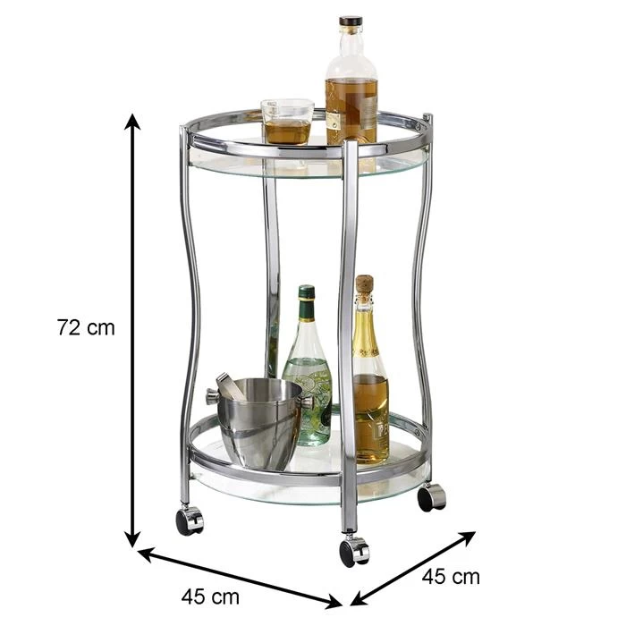 Servierwagen VEGA In Chrom/Klarglas 2 Servierwagen VEGA In Chrom/Klarglas – Bild 2