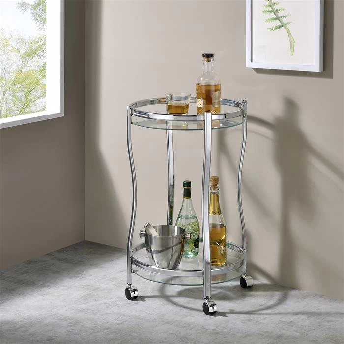 Servierwagen VEGA In Chrom/Klarglas 3 Servierwagen VEGA In Chrom/Klarglas – Bild 3