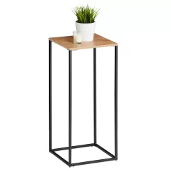 Blumenständer FLORA Aus Metall Tischplatte In Wildeiche