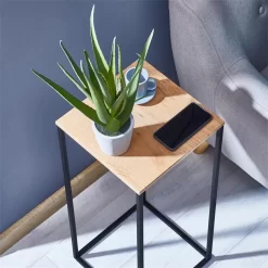 Blumenständer FLORA Aus Metall Tischplatte In Wildeiche -Berühmt Möbel 13857 AC2