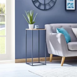 Blumenständer FLORA Aus Metall Tischplatte In Wildeiche -Berühmt Möbel 13857 AC3