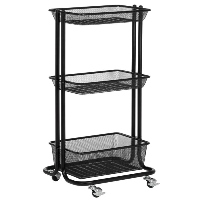 Küchenwagen VALIENTE Mit 3 Körben In Schwarz 1 Küchenwagen VALIENTE Mit 3 Körben In Schwarz