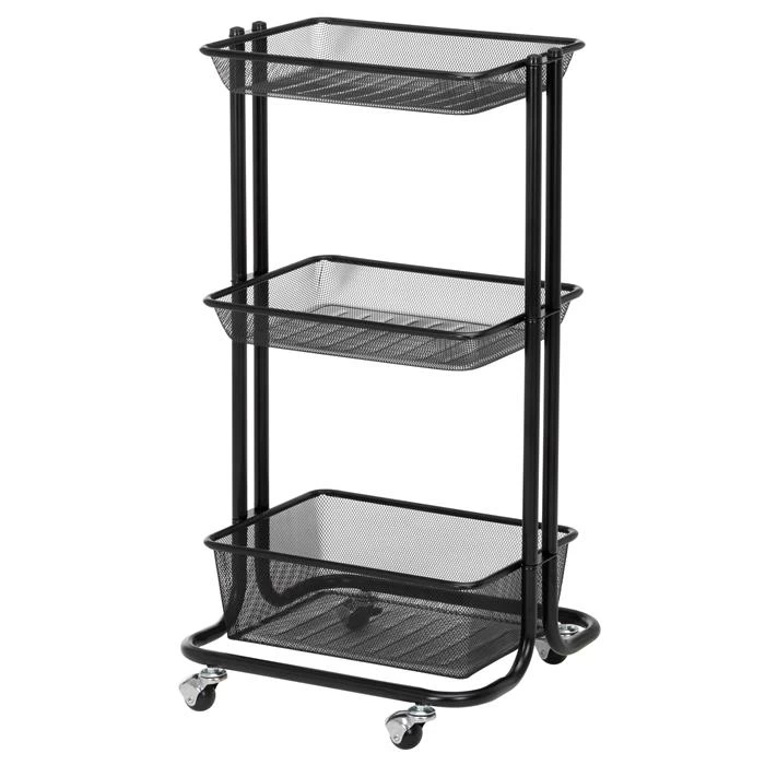 Küchenwagen VALIENTE Mit 3 Körben In Schwarz 2 Küchenwagen VALIENTE Mit 3 Körben In Schwarz – Bild 2