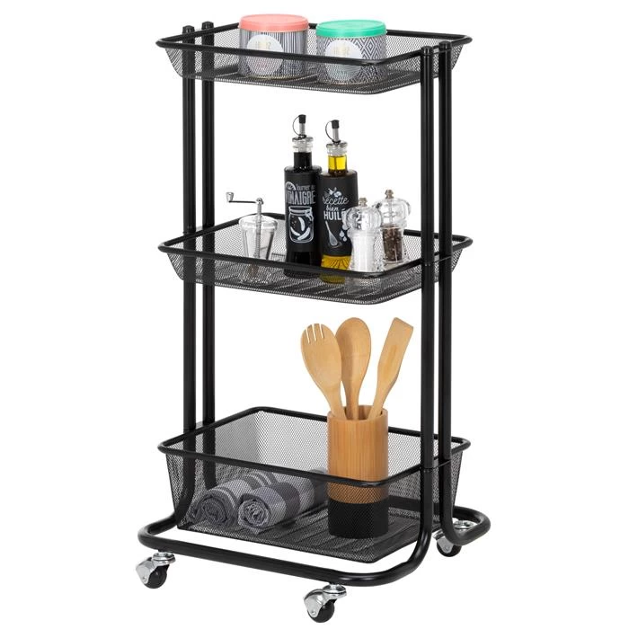 Küchenwagen VALIENTE Mit 3 Körben In Schwarz 5 Küchenwagen VALIENTE Mit 3 Körben In Schwarz – Bild 5