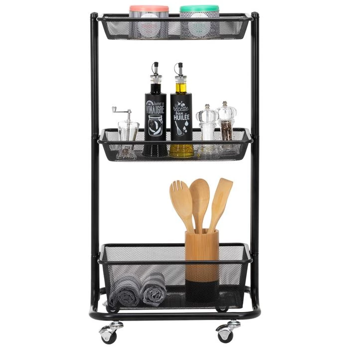 Küchenwagen VALIENTE Mit 3 Körben In Schwarz 6 Küchenwagen VALIENTE Mit 3 Körben In Schwarz – Bild 6