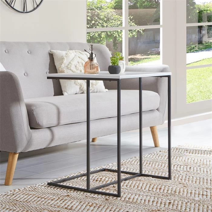 Beistelltisch VITORIO Rechteckig In Weiß/schwarz 4 Beistelltisch VITORIO Rechteckig In Weiß/schwarz – Bild 4