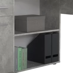 Eckschreibtisch CARMEN Mit Regalteil, Betonoptik -Berühmt Möbel 14705 5 N2