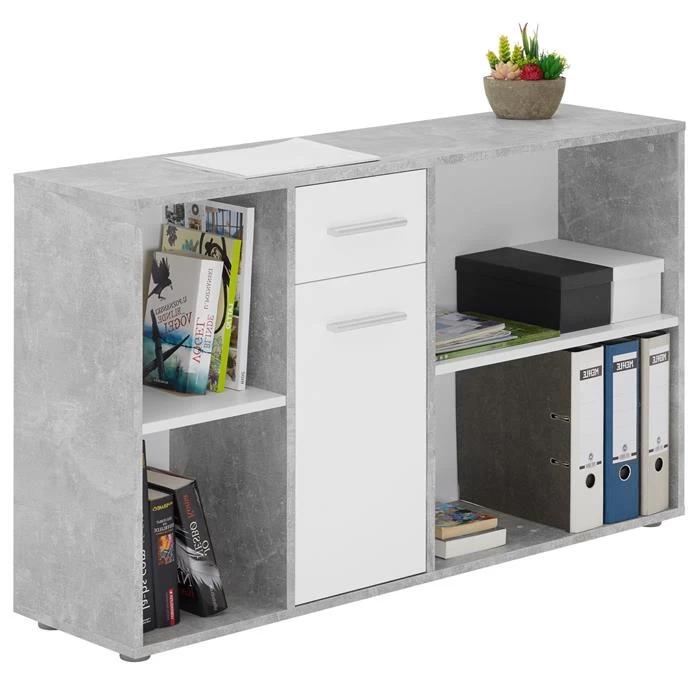 Eckschreibtisch DIEGO Mit Regal In Betonoptik/weiß 5 Eckschreibtisch DIEGO Mit Regal In Betonoptik/weiß – Bild 5