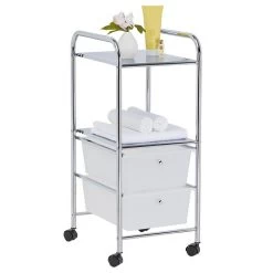 Rollcontainer GINA Mit 2 Schubladen In Weiß Transparent