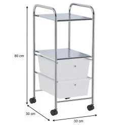 Rollcontainer GINA Mit 2 Schubladen In Weiß Transparent -Berühmt Möbel 16014 5 N1