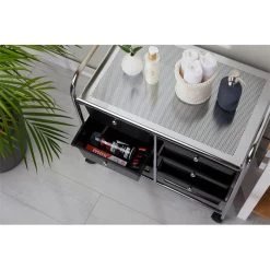 Rollcontainer GINA, 6 Schubladen Schwarz/chrom -Berühmt Möbel 16017 A2