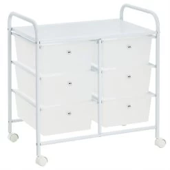 Rollcontainer GINA Mit 3+3 Schubladen In Weiß