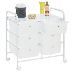 Rollcontainer GINA Mit 3+3 Schubladen In Weiß -Berühmt Möbel 16038 2 N