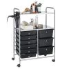 Badezimmerwagen MARITA Friseurwagen Mit 9 Schubladen, Schwarz