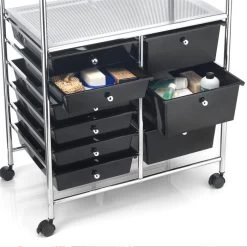 Badezimmerwagen MARITA Friseurwagen Mit 9 Schubladen, Schwarz 8 Badezimmerwagen MARITA Friseurwagen Mit 9 Schubladen, Schwarz -Berühmt Möbel 16041 3