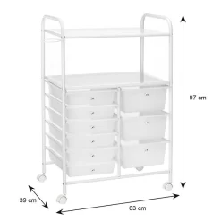 Badezimmerwagen MARITA Friseurwagen Mit 9 Schubladen, Weiß/weiß -Berühmt Möbel 16044 5