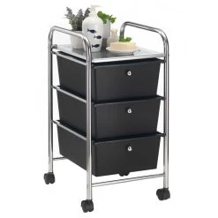 Rollcontainer GINA Mit 3 Schubladen Chrom/schwarz