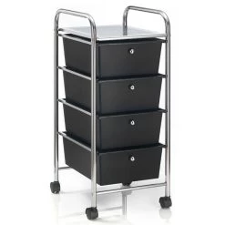 Rollcontainer GINA Mit 4 Schubladen In Chrom/schwarz -Berühmt Möbel 16067 2