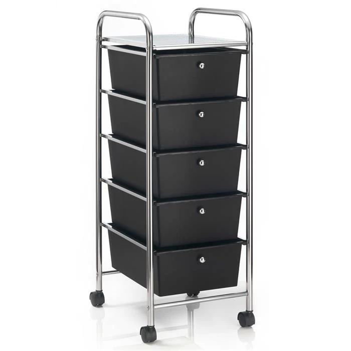 Rollcontainer GINA Mit 5 Schubladen In Chrom/schwarz 3 Rollcontainer GINA Mit 5 Schubladen In Chrom/schwarz – Bild 3