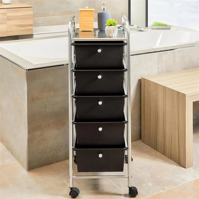 Rollcontainer GINA Mit 5 Schubladen In Chrom/schwarz 6 Rollcontainer GINA Mit 5 Schubladen In Chrom/schwarz – Bild 6