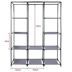 Stoffkleiderschrank STEVEN, 1 Kleiderstange, 9 Regale 10 Stoffkleiderschrank STEVEN, 1 Kleiderstange, 9 Regale -Berühmt Möbel 16130 4
