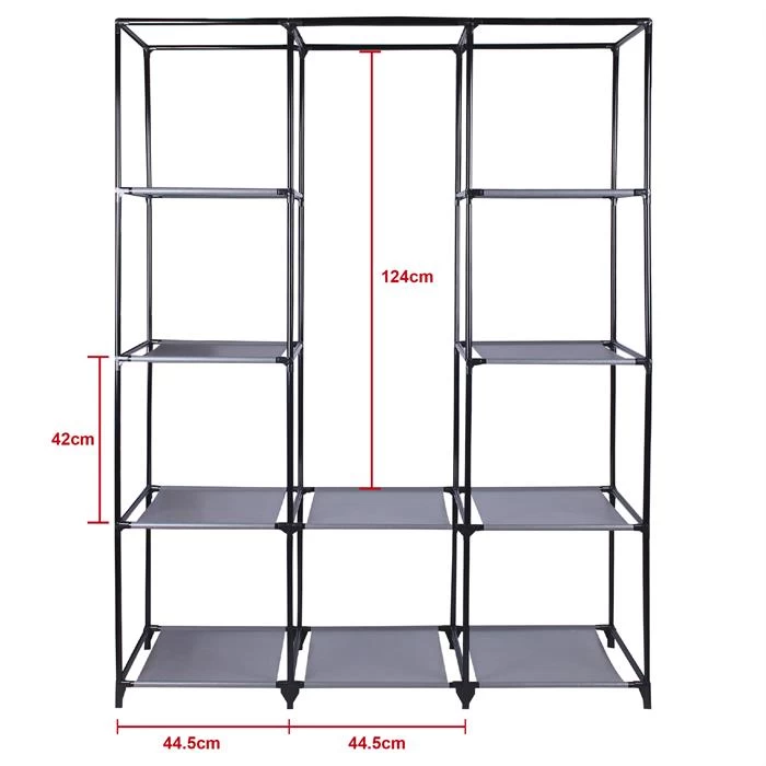 Stoffkleiderschrank STEVEN, 1 Kleiderstange, 9 Regale 5 Stoffkleiderschrank STEVEN, 1 Kleiderstange, 9 Regale – Bild 5