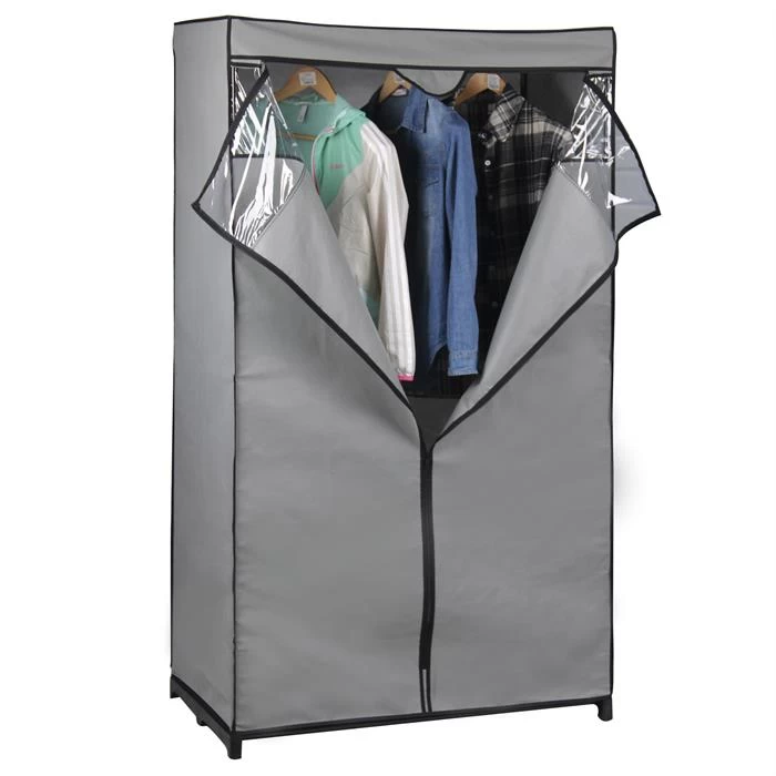 Stoffkleiderschrank DAMARIS In Grau 1 Stoffkleiderschrank DAMARIS In Grau