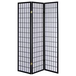 Paravent , Spanische Wand , Raumteiler, Schwarz