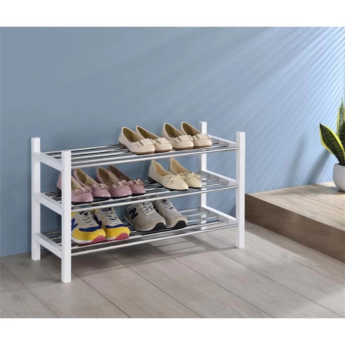 Schuhregal RESA Mit 3 Böden In Weiß 2 Schuhregal RESA Mit 3 Böden In Weiß – Bild 2