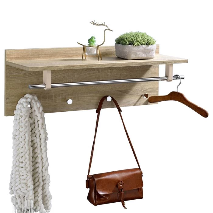 Wandgarderobe ULF In Sonoma Eiche / Chrom 1 Wandgarderobe ULF In Sonoma Eiche / Chrom