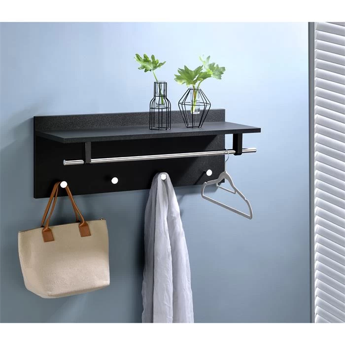 Wandgarderobe ULF In Schwarz / Chrom 2 Wandgarderobe ULF In Schwarz / Chrom – Bild 2