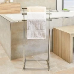 Handtuchhalter MATTIA Mit 3 Handtuchstangen In Chrom -Berühmt Möbel 18345 A0 2N