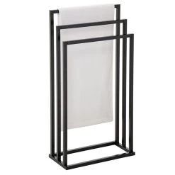 Handtuchhalter KUNO Schwarz Mit 3 Handtuchstangen