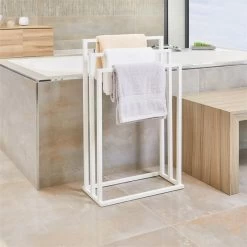 Handtuchhalter KUNO Weiß Mit 3 Handtuchstangen -Berühmt Möbel 18358 AC0